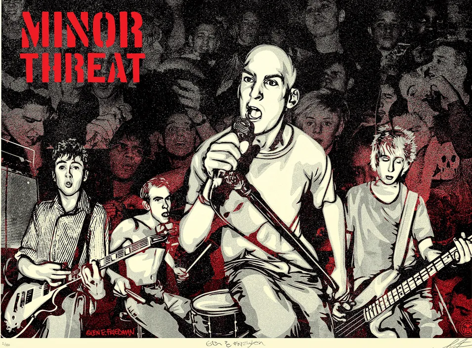 Just A Minor Threat Silkscreen Print by Glen E Friedman x Shepard Fairey- OBEY