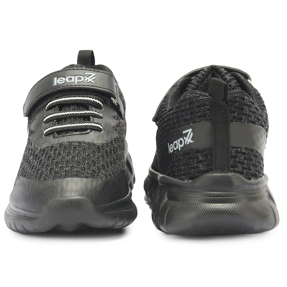 Leap7x By Liberty Kids RIDER-15E Black Sports Non Lacing Shoes