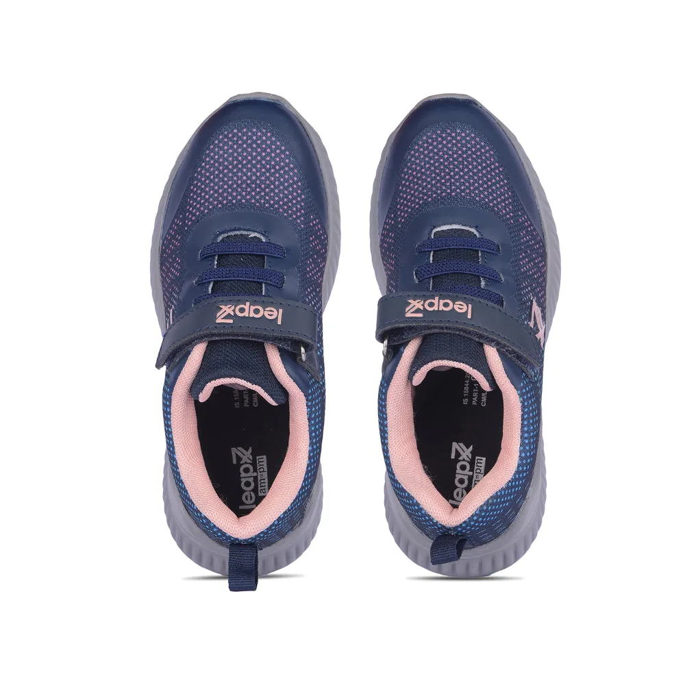 Leap7x Peach Velcro Sports Walking Shoes For Kids NITKID-4E By Liberty