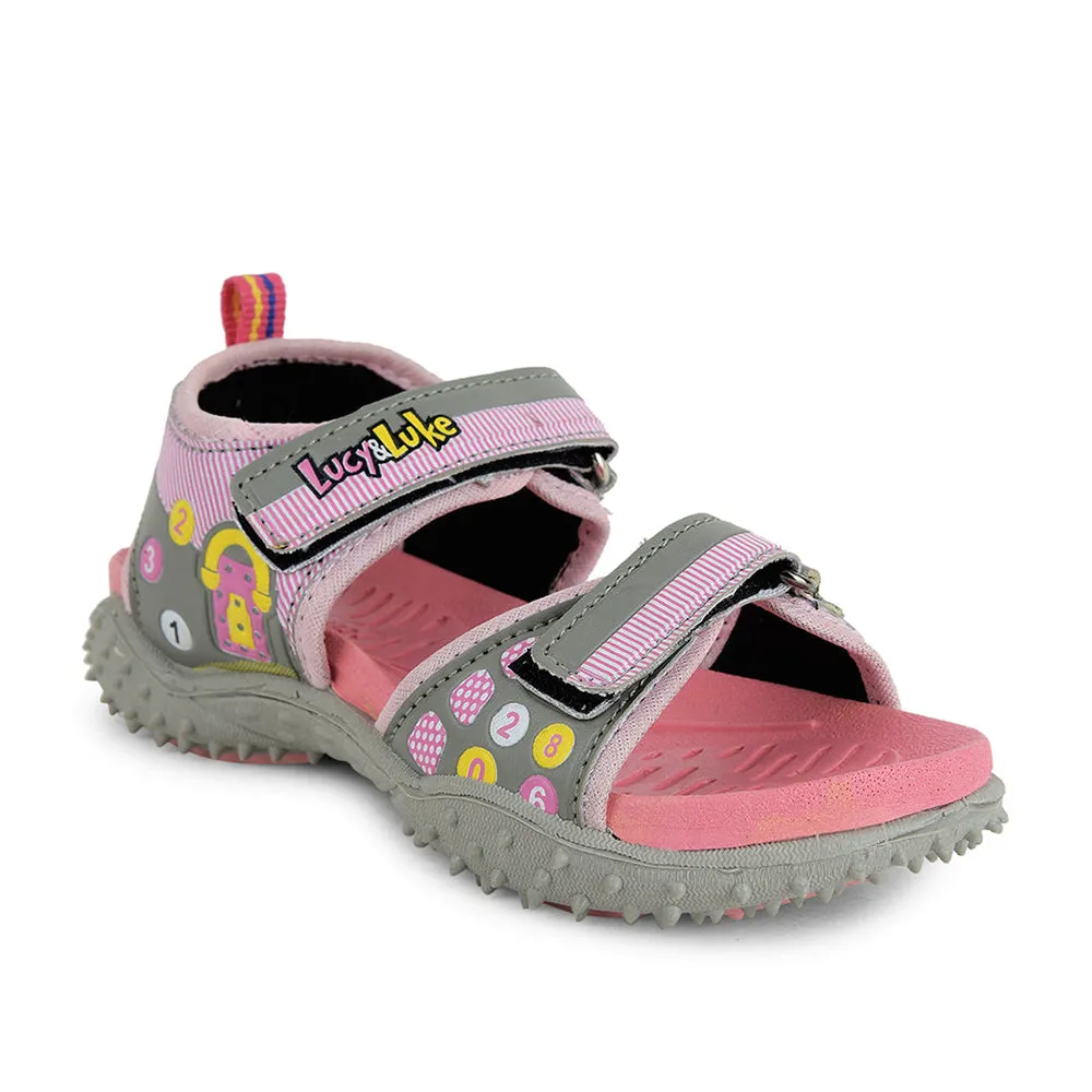 Lucy & Luke Pink Casual Sandal For Kids 8074-304 By Liberty