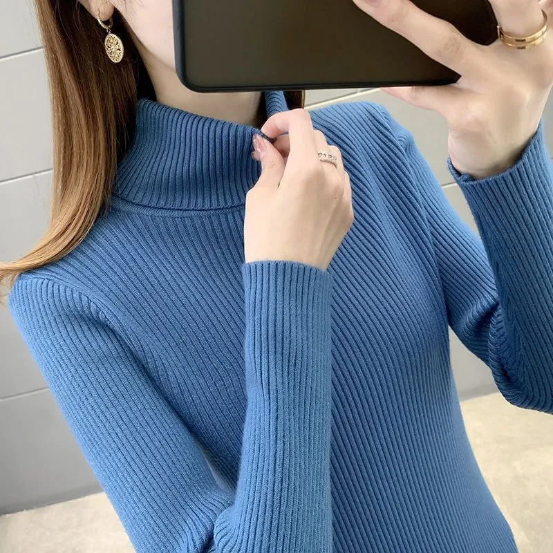 METAVERSMALL Autumn and winter popular slim-fit tight turtleneck inner bottom sweater New new foreign-style versatile long-sleeved knitted sweater