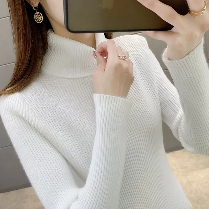 METAVERSMALL Autumn and winter popular slim-fit tight turtleneck inner bottom sweater New new foreign-style versatile long-sleeved knitted sweater