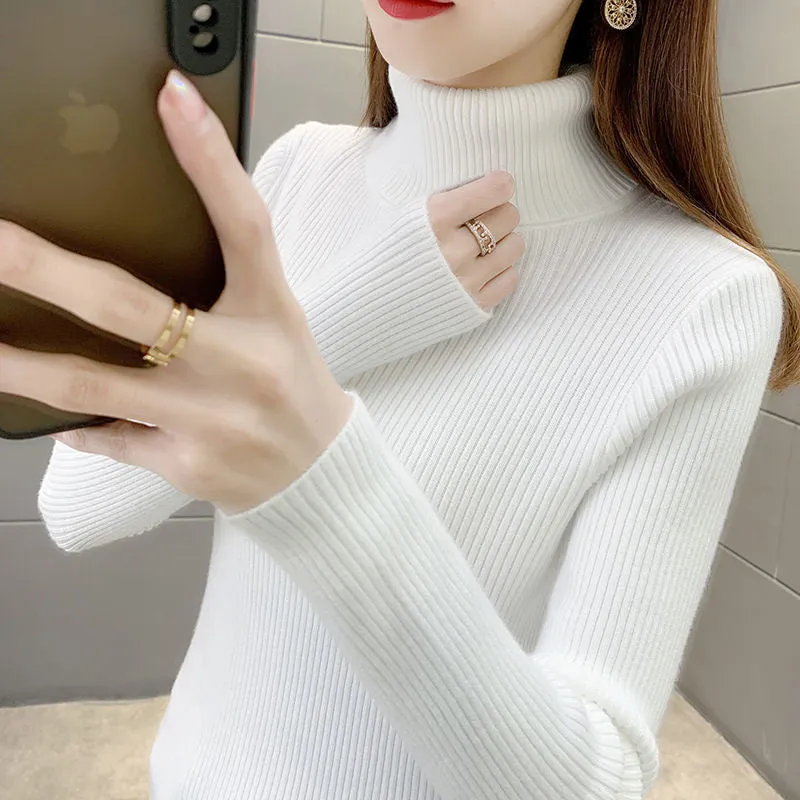 METAVERSMALL Autumn and winter popular slim-fit tight turtleneck inner bottom sweater New new foreign-style versatile long-sleeved knitted sweater