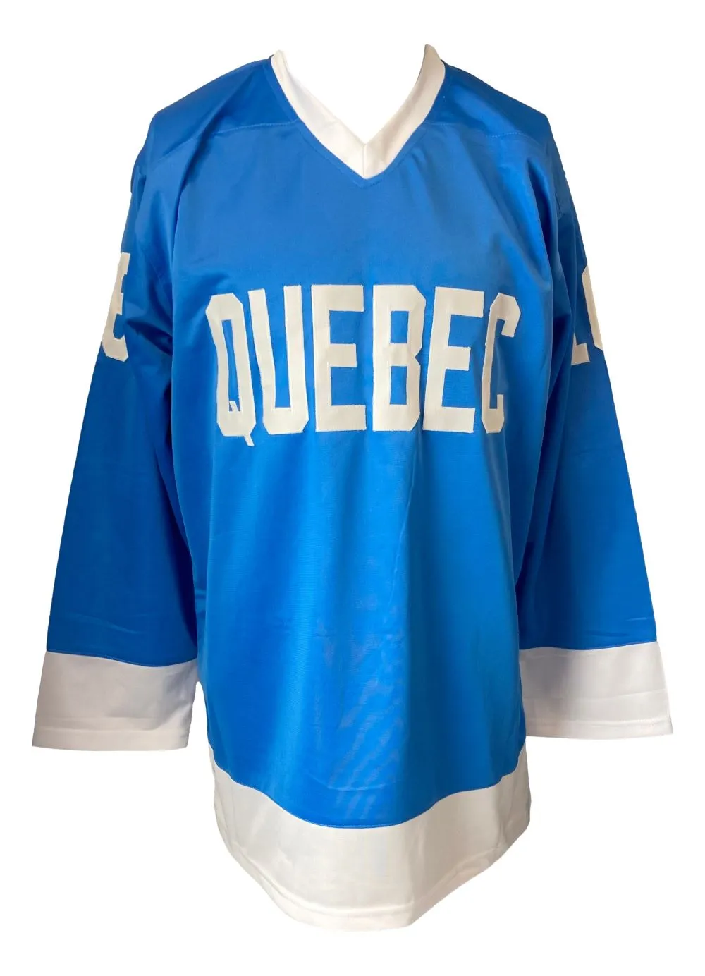 Michel Goulet Quebec Signed Light Blue Hockey Jersey HOF 98 Sports Integrity