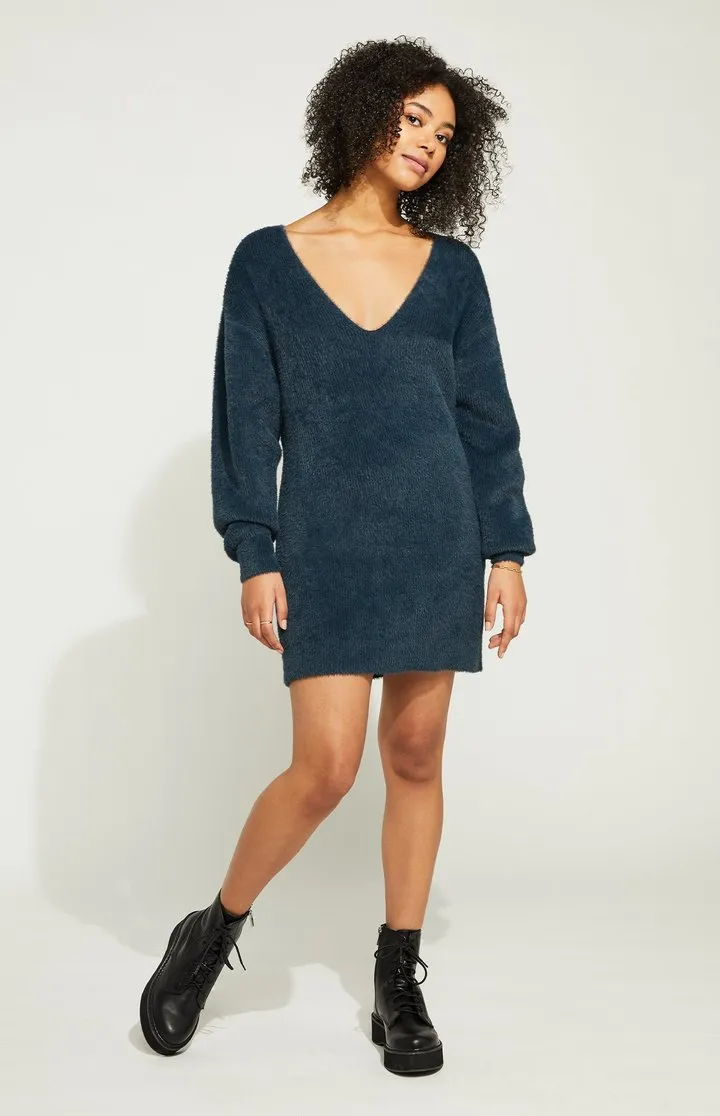 Midnight Vneck Monroe Sweater Dress