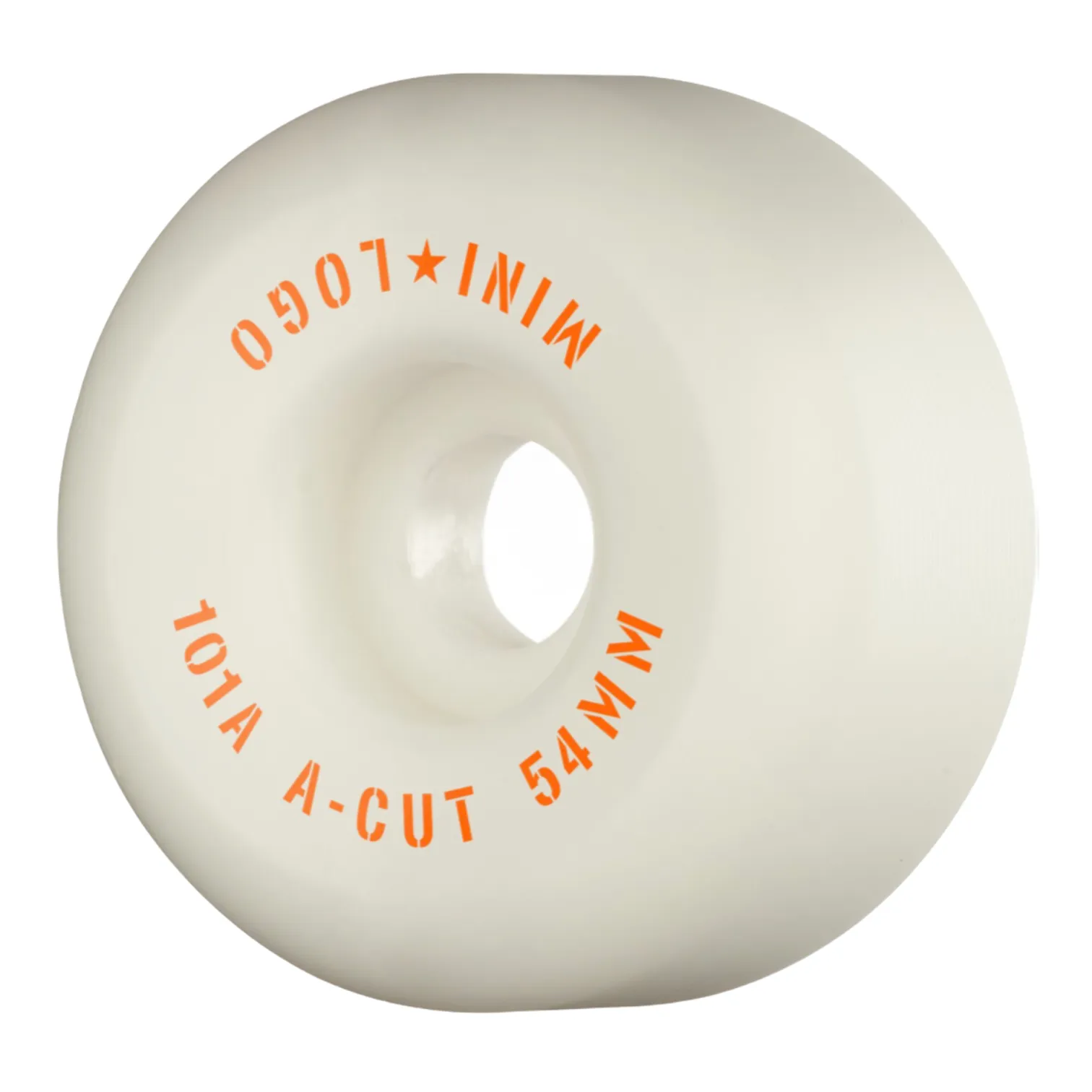 Mini Logo Skateboard Wheels A-cut "2" 54mm 101A White 4pk