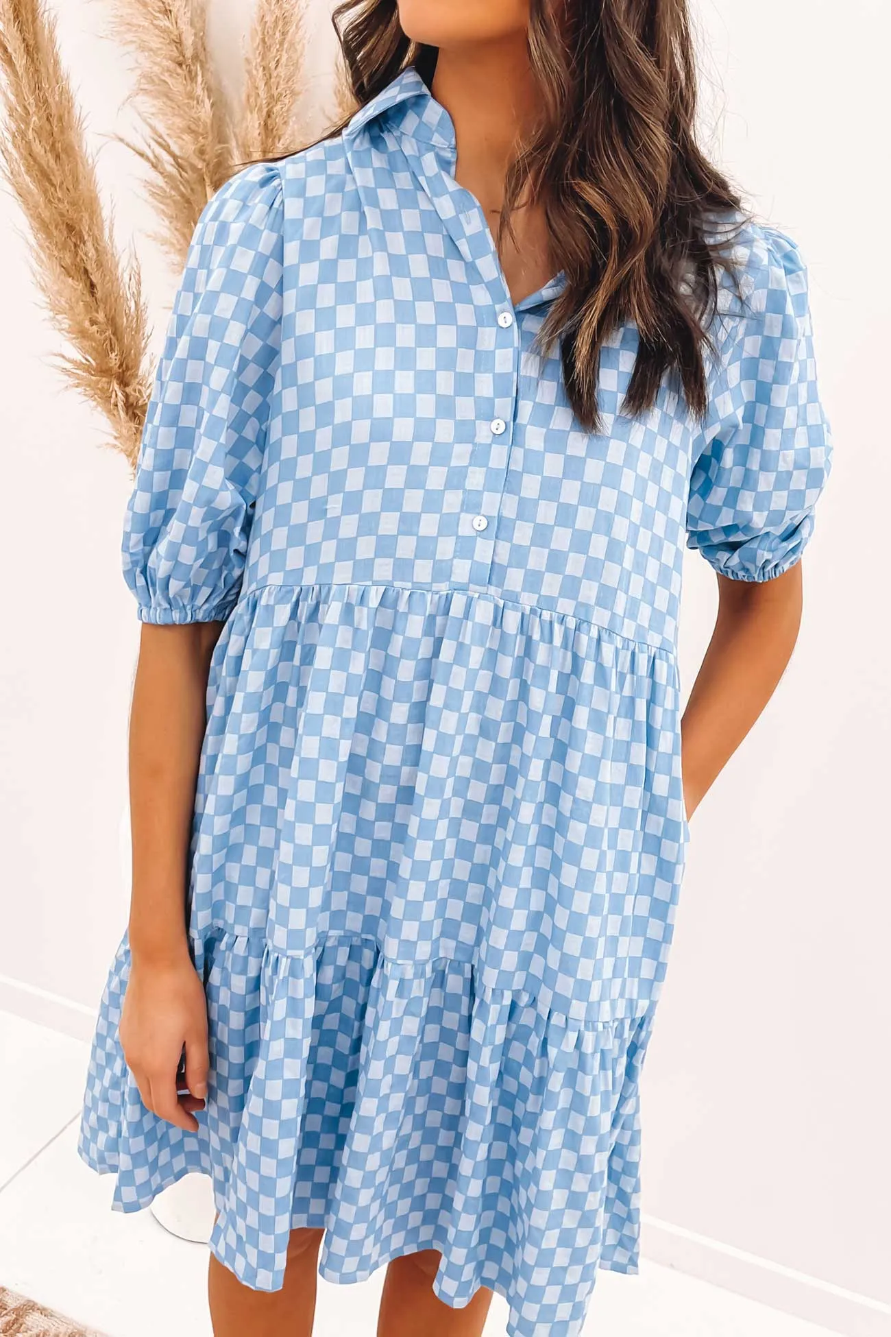 Mischa Mini Dress Blue Check