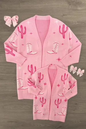 Mom & Me - Pink Cowgirl Cardigan