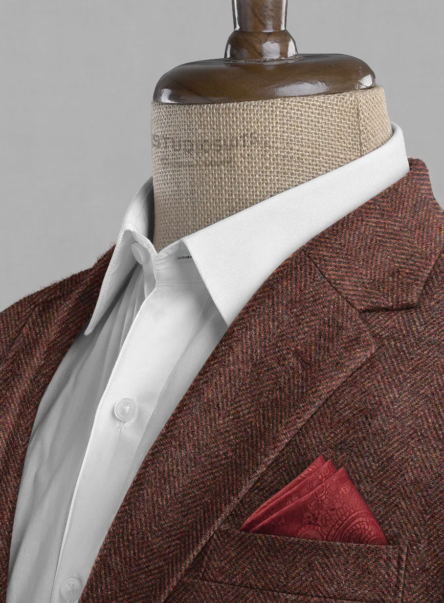 Mute Wine Herringbone Tweed Suit