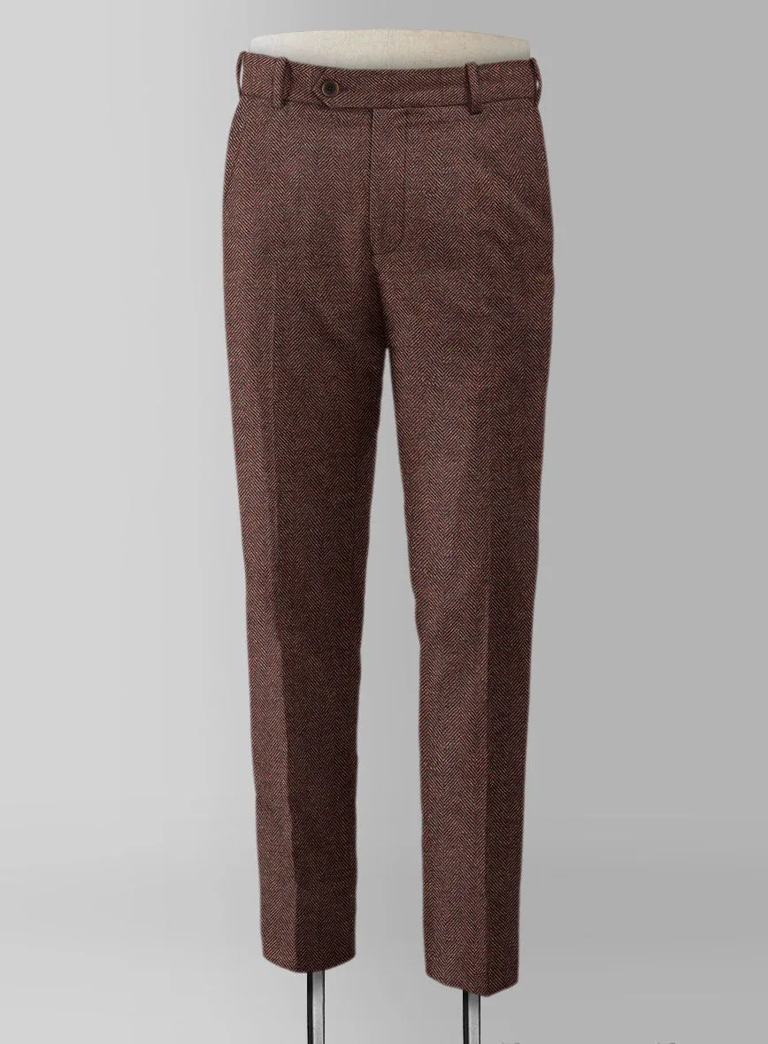 Mute Wine Herringbone Tweed Suit