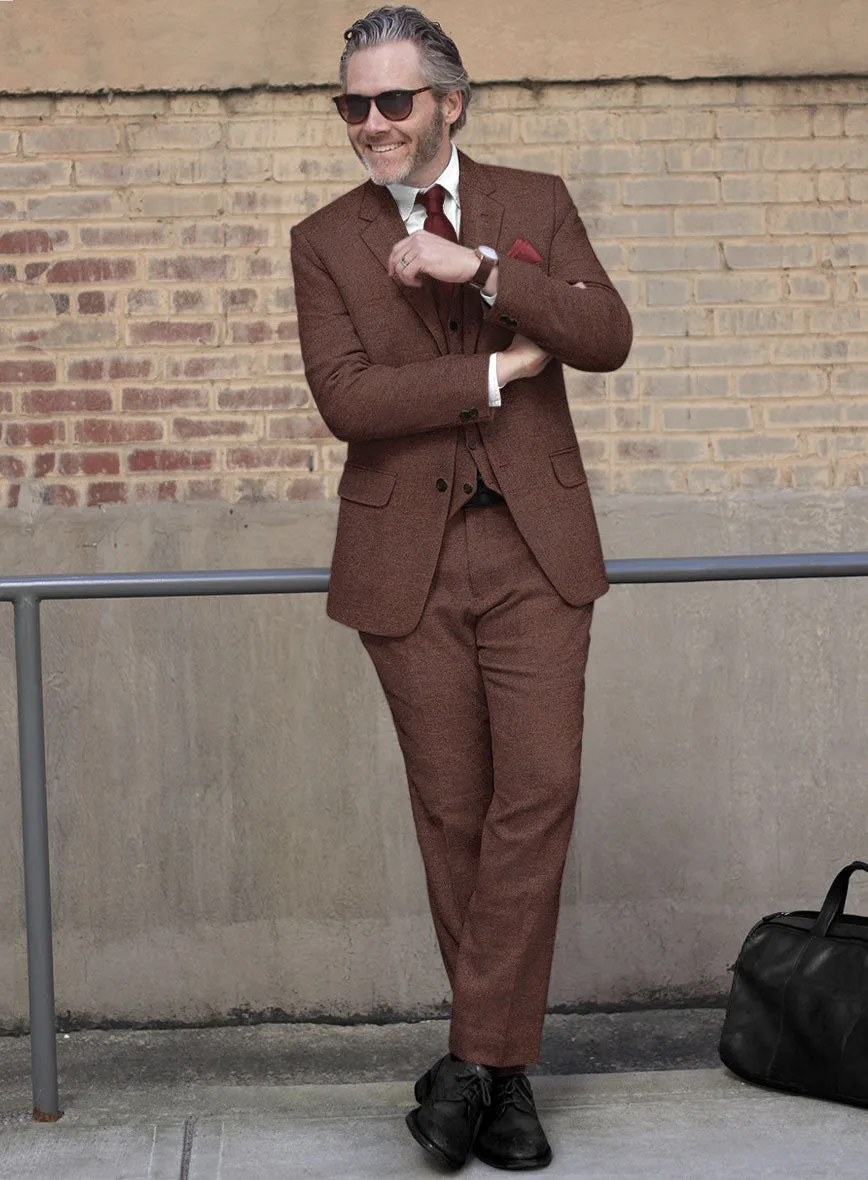 Mute Wine Herringbone Tweed Suit