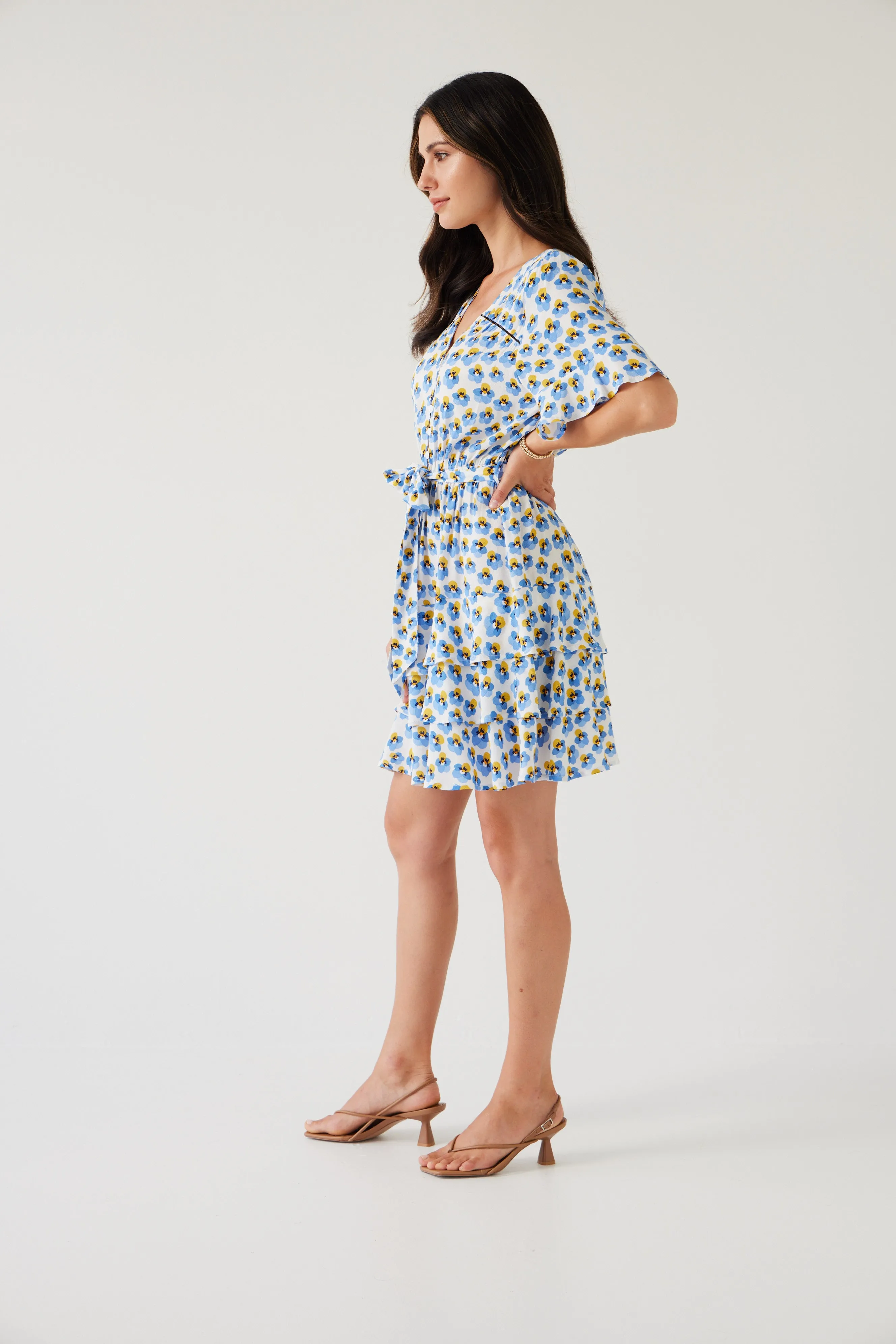 Nardine Mini Dress | Blue Pansy