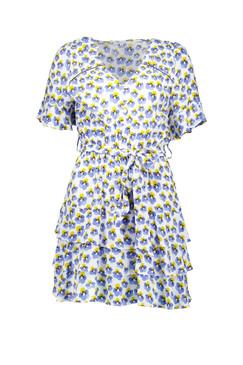 Nardine Mini Dress | Blue Pansy