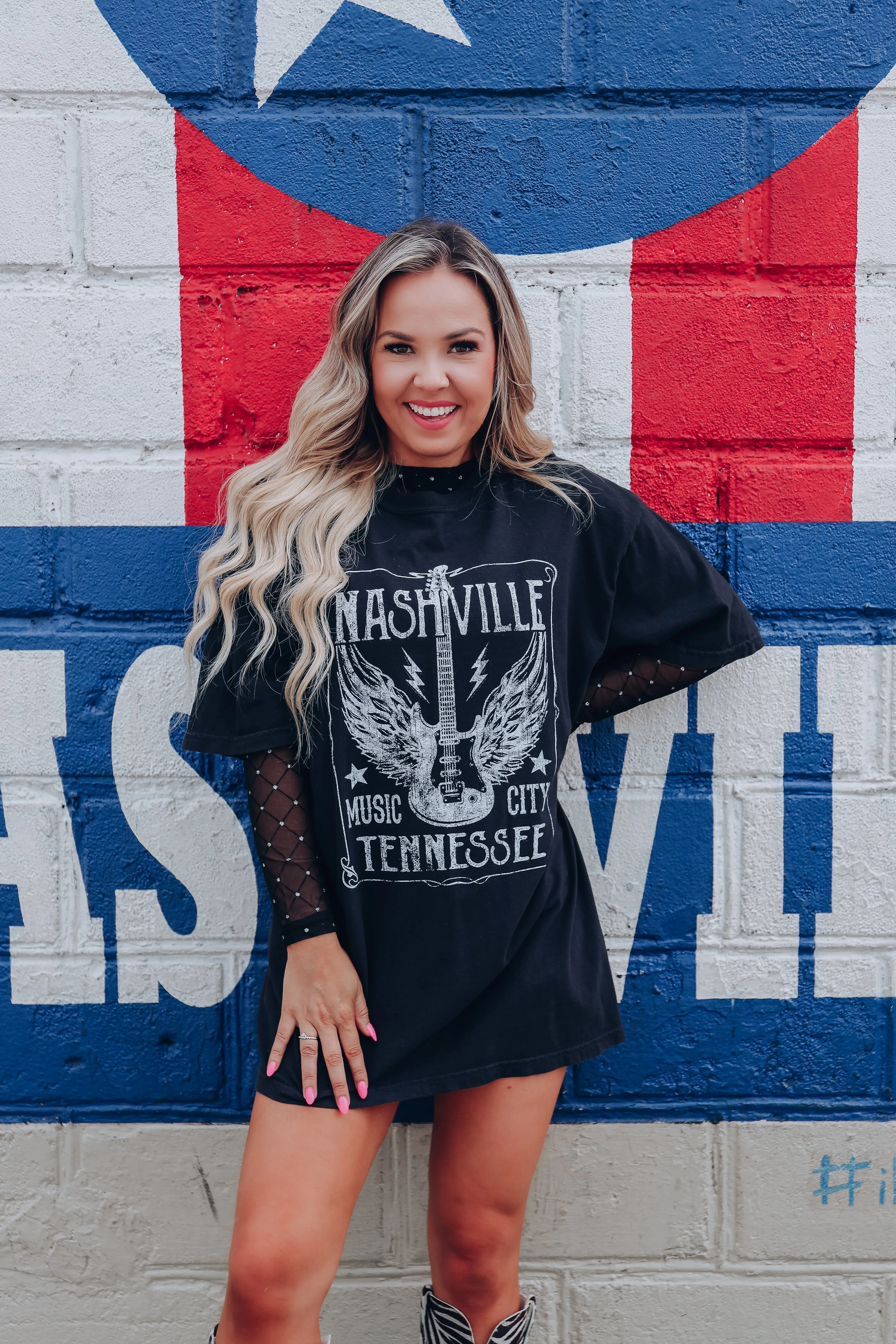 Nashville Music City Graphic Tee - Black