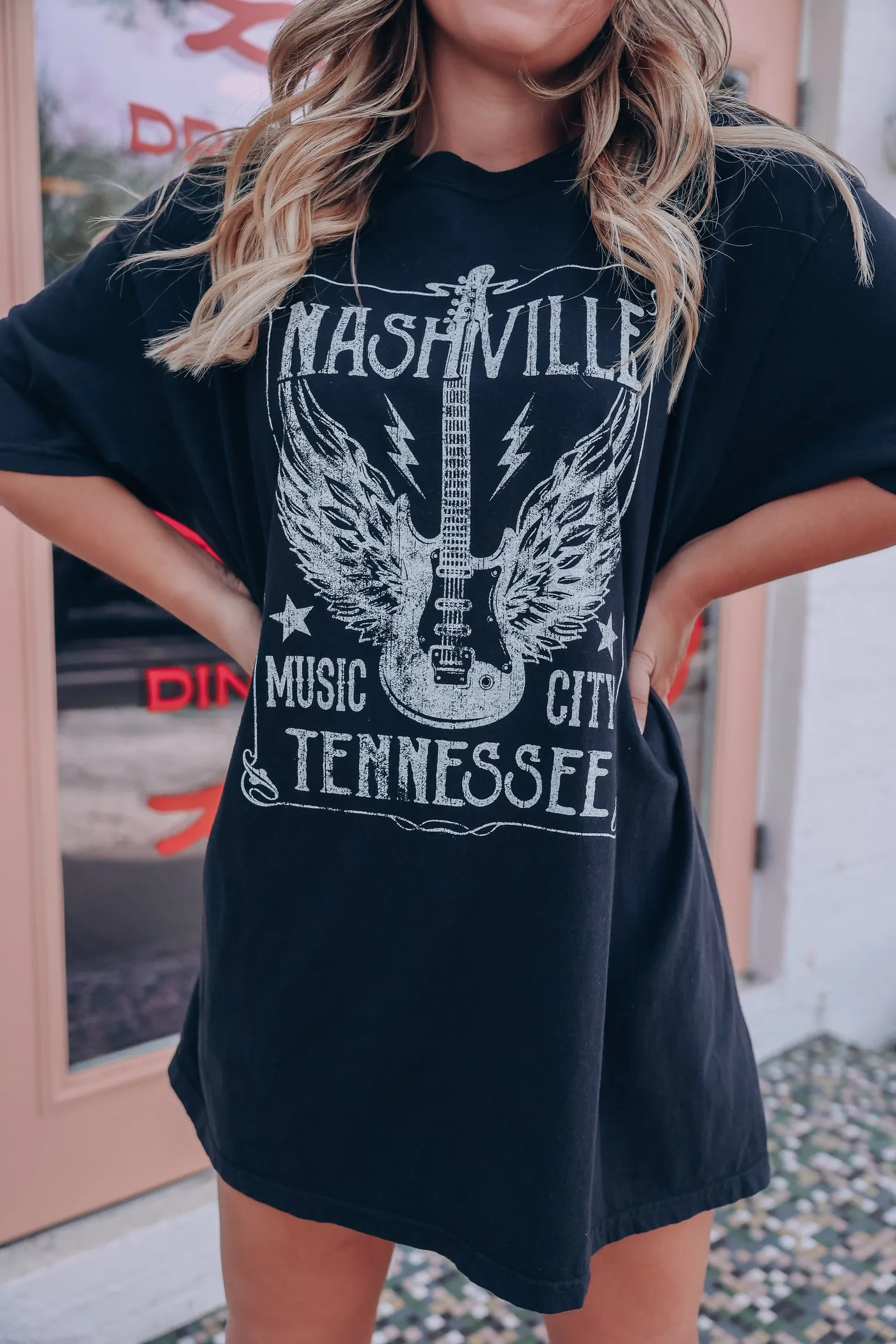 Nashville Music City Graphic Tee - Black