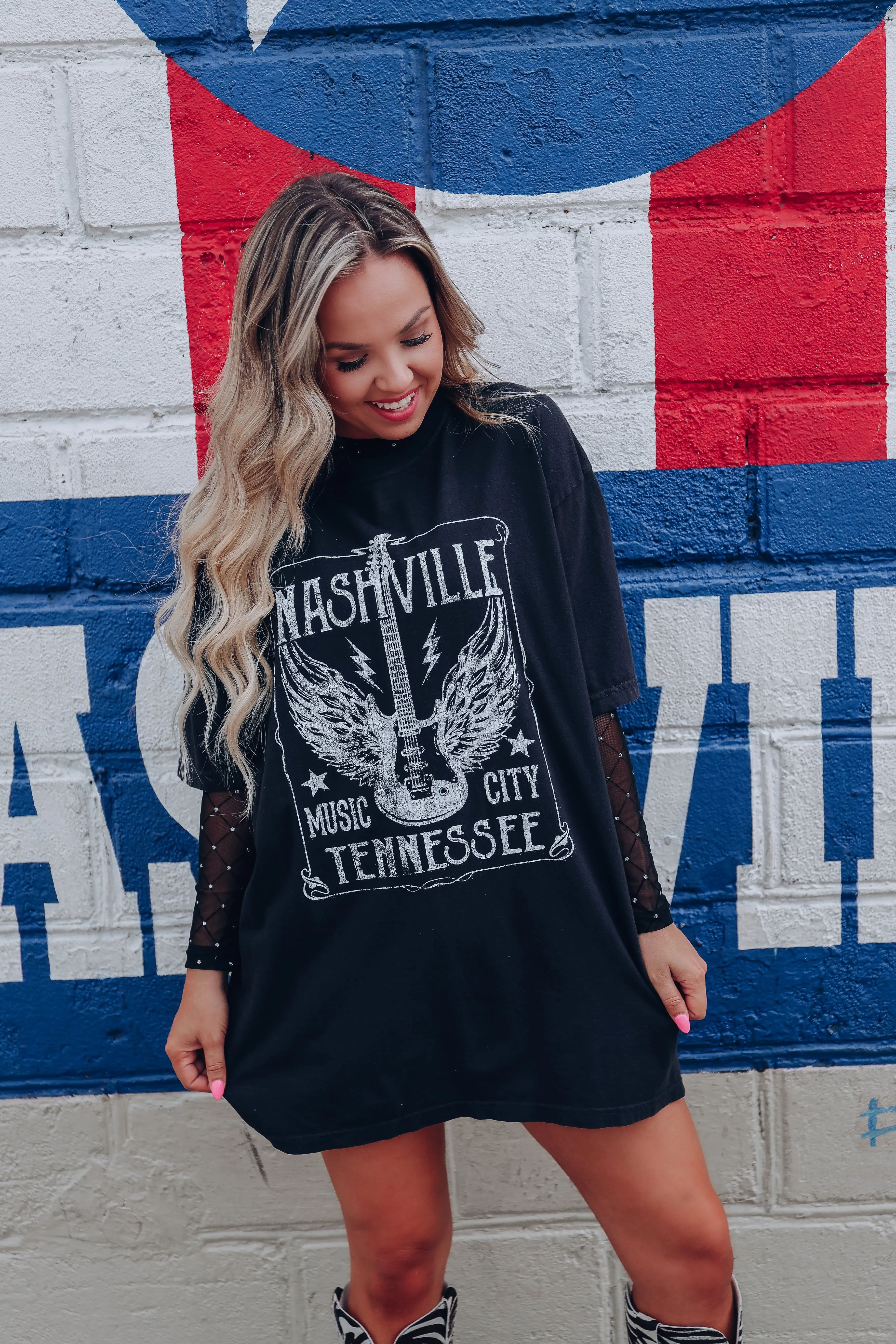 Nashville Music City Graphic Tee - Black