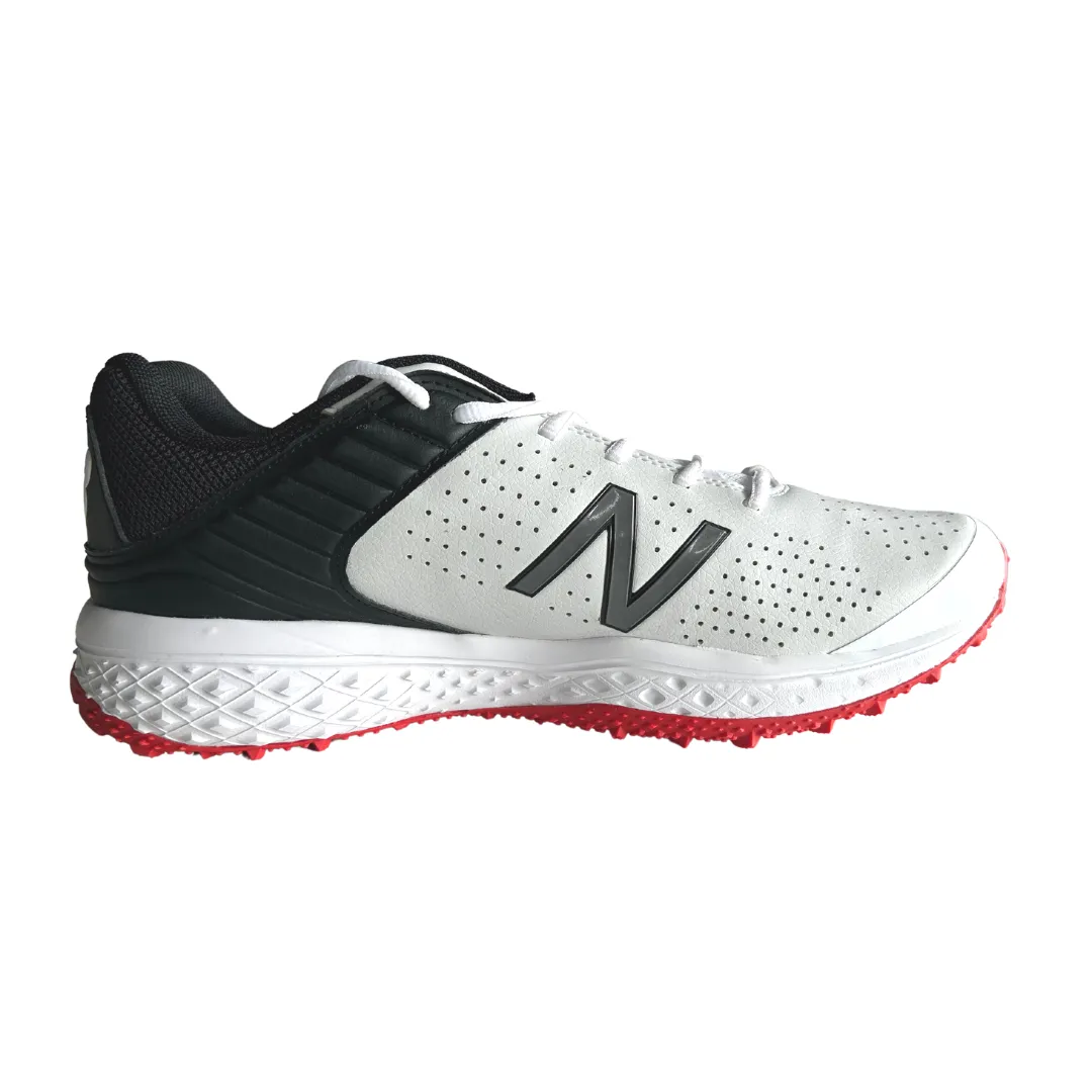 New Balance CK 4020 Rubber Spike Cricket Shoes - White/Red