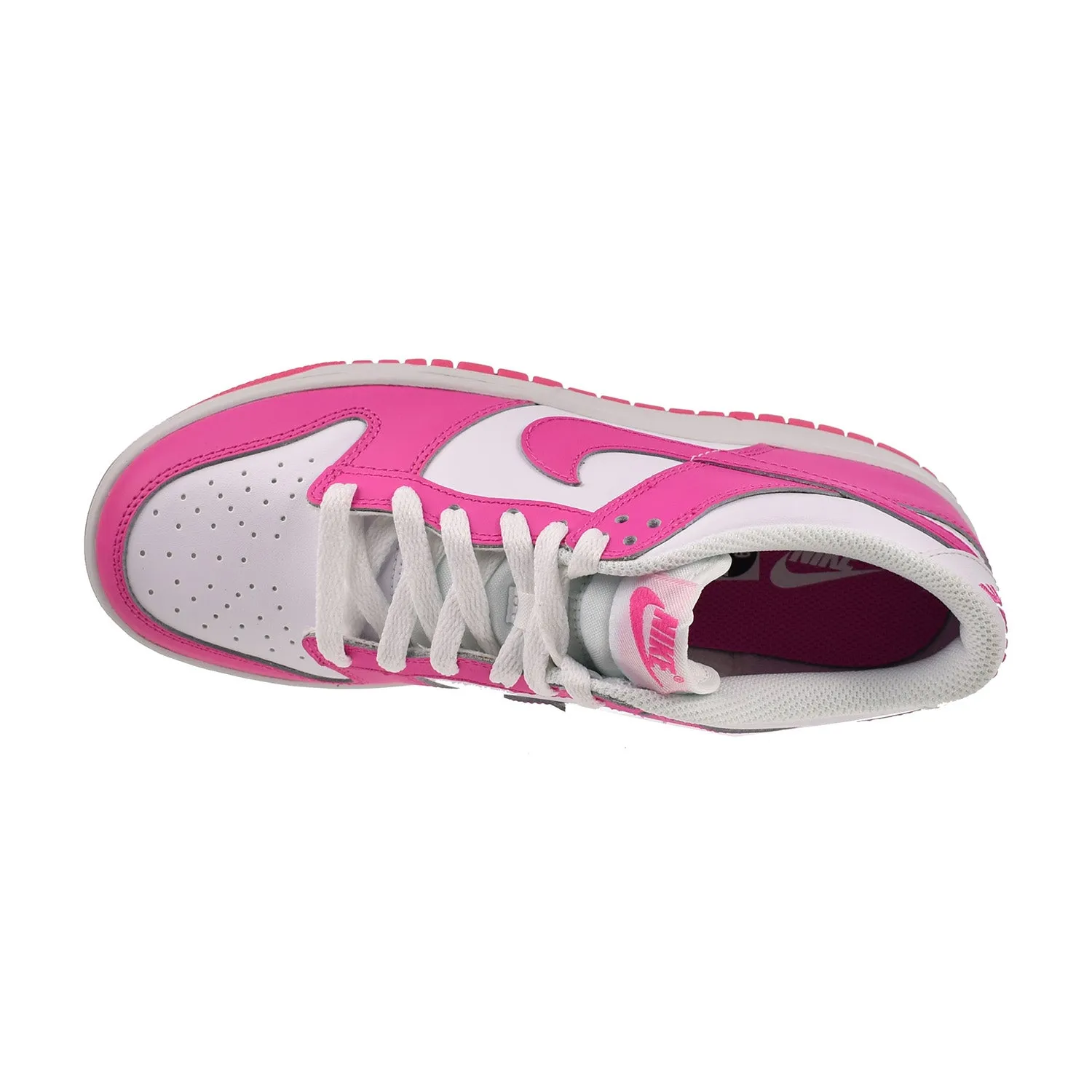 Nike Dunk Low (GS) Big Kids' Shoes White-Laser Fuchsia