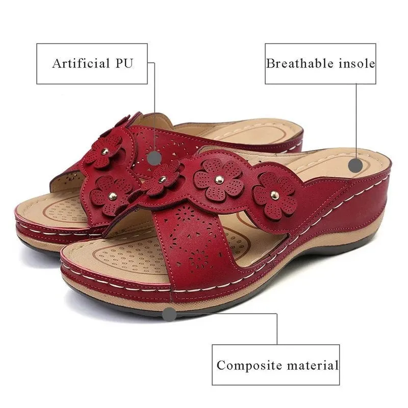 OCW Women Soft Leather Comfortable Vintage Sandals