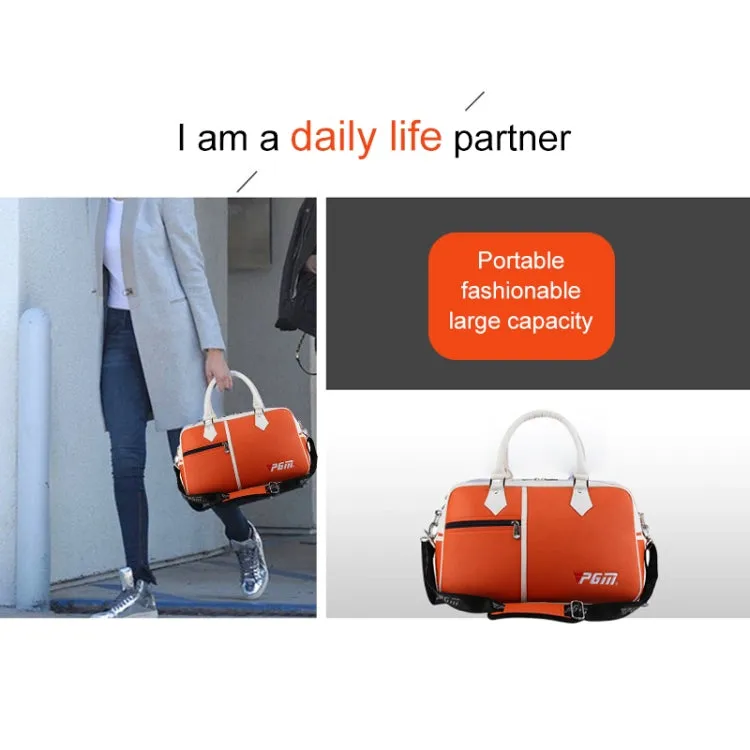 PGM Golf Ultra Light Portable PU Ball Bag Large Capacity Clothes Bag(Orange)