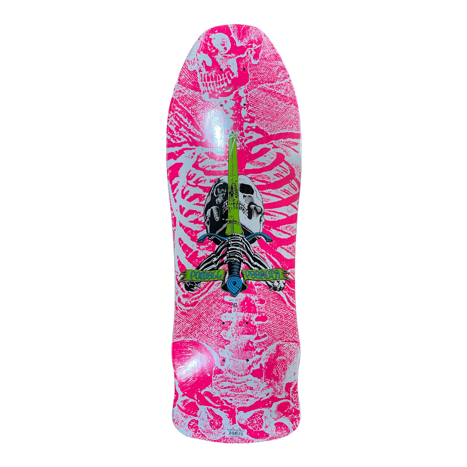 Powell Peralta GeeGah Skull & Sword Skateboard Deck Hot Pink - 9.75”