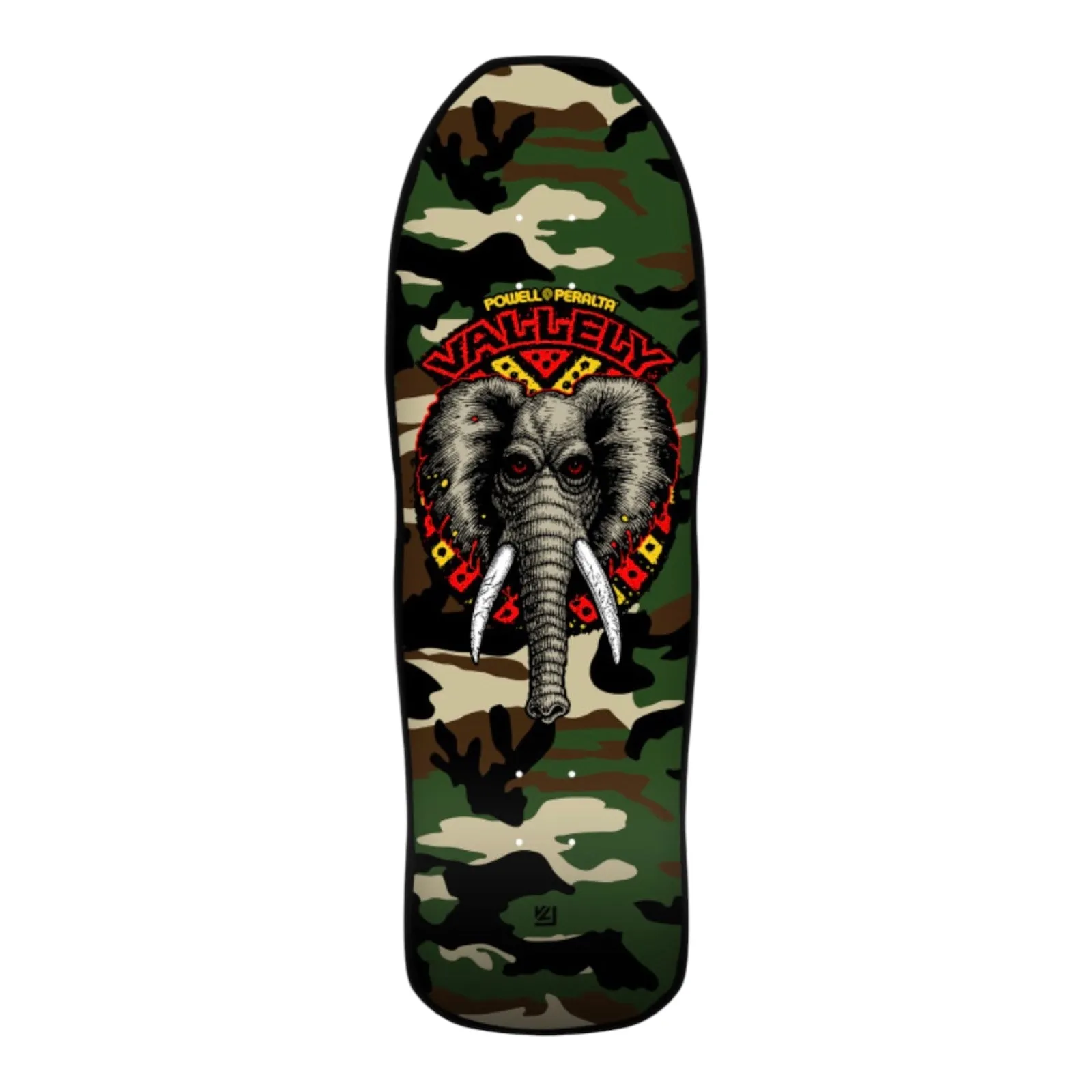 Powell Peralta Vallely Elephant Reissue Skateboard Deck Camo - 9.85” x 30”