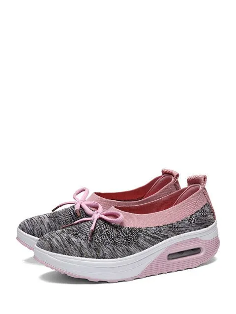 Pretty Breathable Bow Platform Sneakers