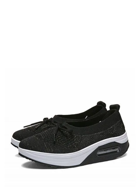 Pretty Breathable Bow Platform Sneakers