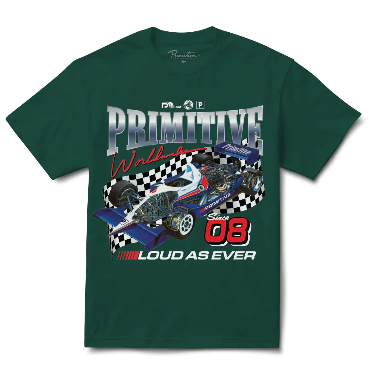 Primitive Finish Line Tee - Forest Green