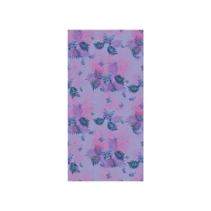 Printed Solid Color Beach Vacation Swimming Bath Towel Beach Towel, Color: Amethyst Flower(Round Mesh Bag)