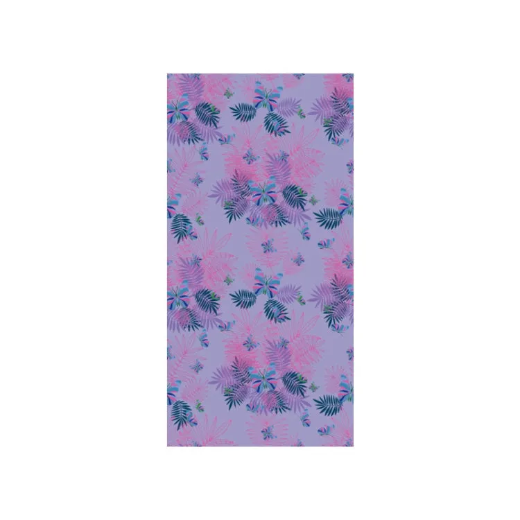 Printed Solid Color Beach Vacation Swimming Bath Towel Beach Towel, Color: Amethyst Flower(Round Mesh Bag)