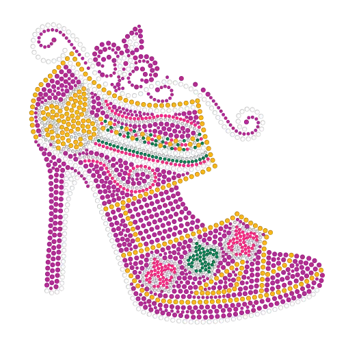 Purple Stiletto Sandal with Fleur de Lis Details Rhinestone Tshirt