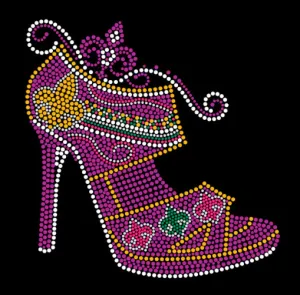 Purple Stiletto Sandal with Fleur de Lis Details Rhinestone Tshirt