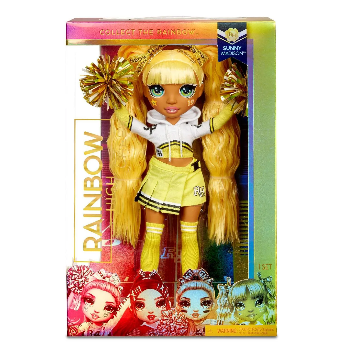 Rainbow High Cheer Sunny Madison - Yellow Fashion Doll with Cheerleader Outfit and Doll Accessories