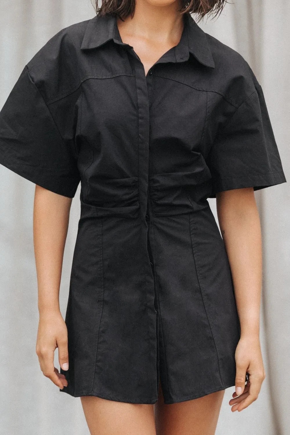 Reading Twice Black Shirt Dress