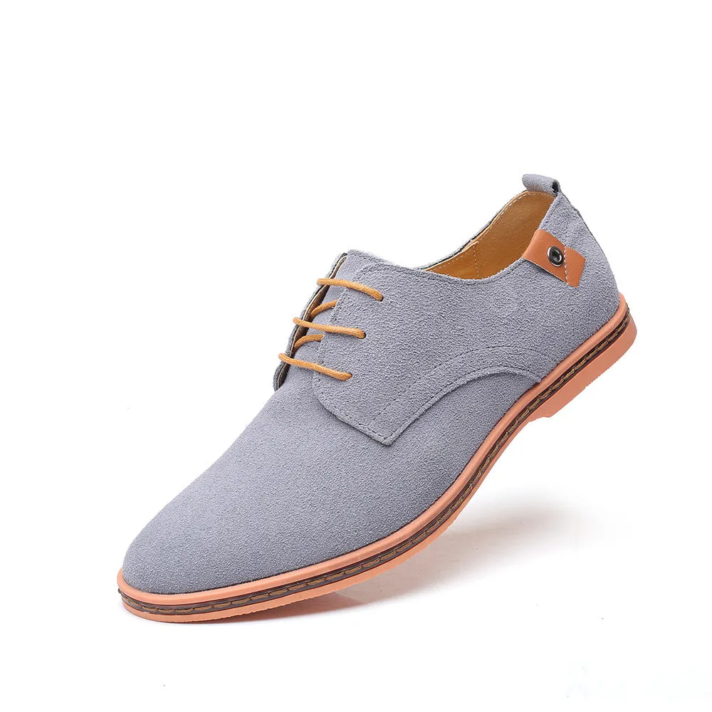 Real Suede Leather Oxford Formal Dress Shoes