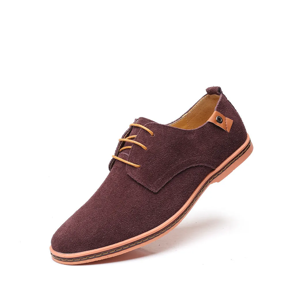 Real Suede Leather Oxford Formal Dress Shoes