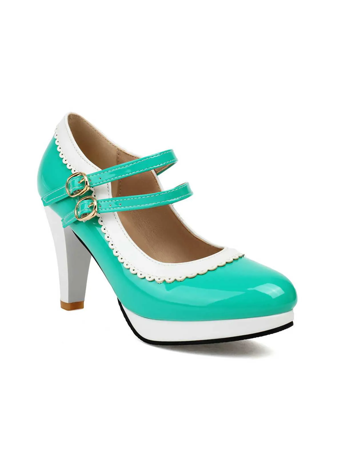 Retro Mary Jane Chunky High Heels Shoes