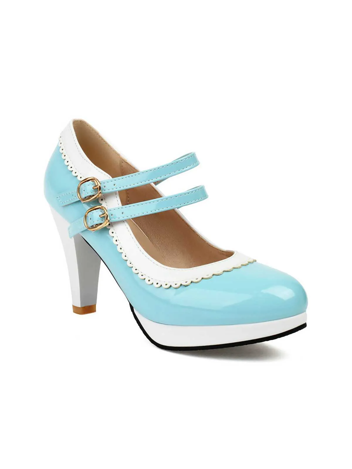 Retro Mary Jane Chunky High Heels Shoes