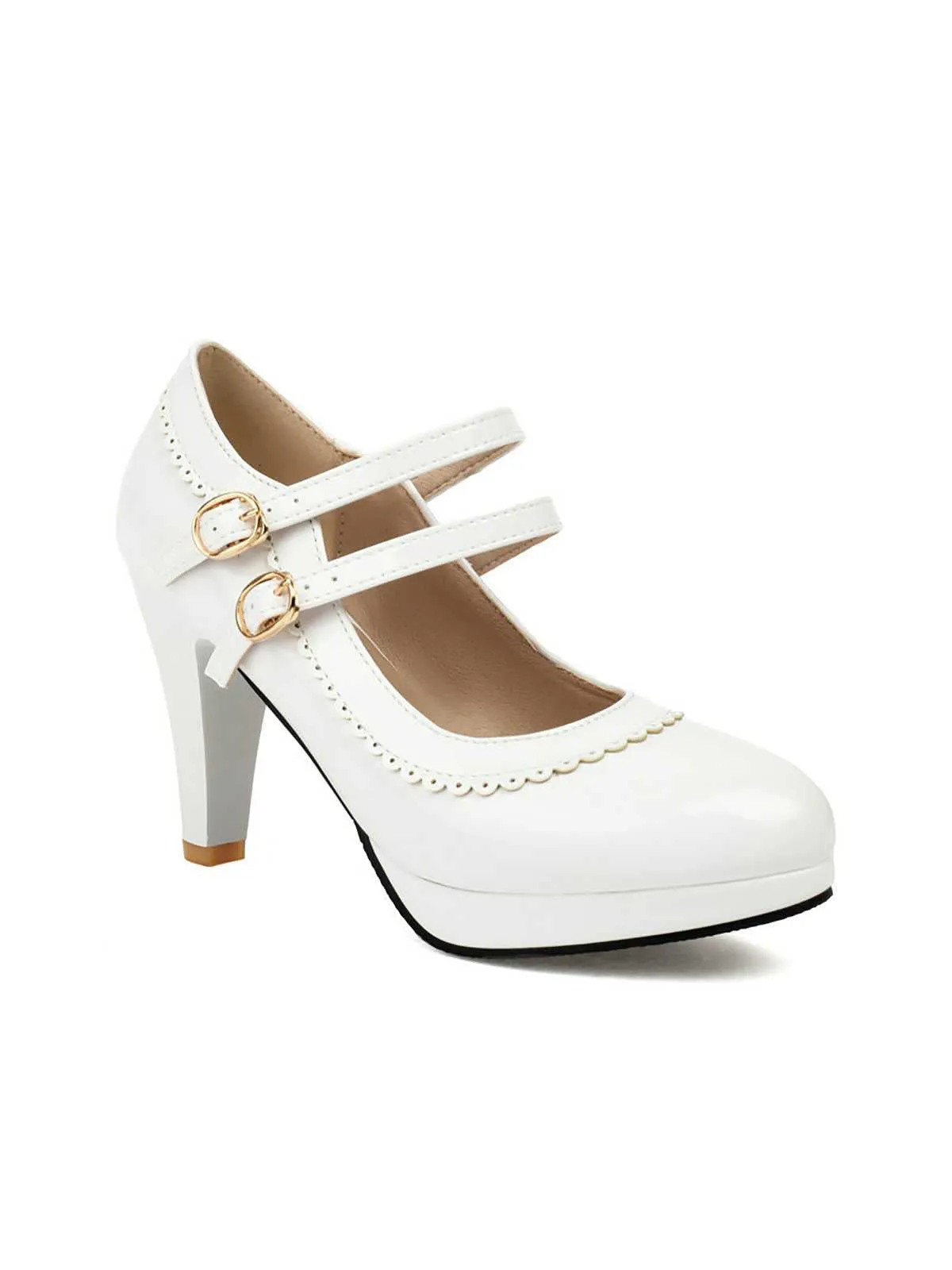 Retro Mary Jane Chunky High Heels Shoes