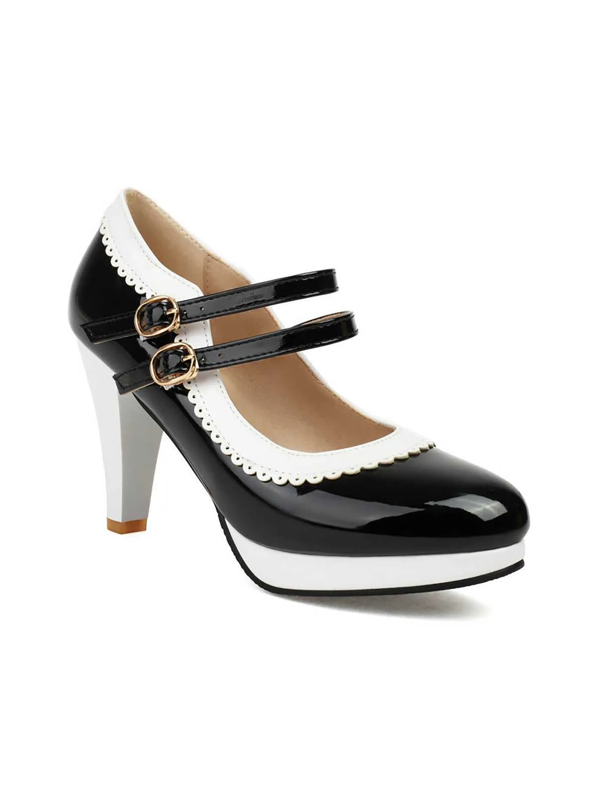 Retro Mary Jane Chunky High Heels Shoes