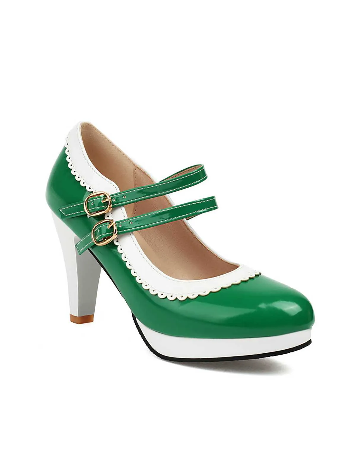 Retro Mary Jane Chunky High Heels Shoes