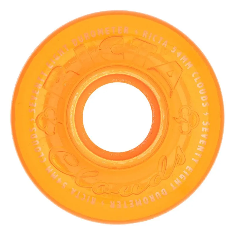 Ricta 54mm 78a Hi Vis Clouds Orange Skateboard Wheels 4pk