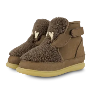 Roumi Shoes | Stag | Hazelnut Curly Faux Fur