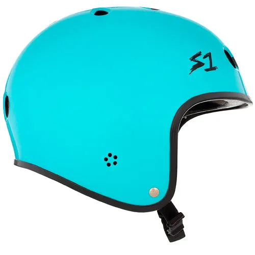 S1 Retro Helmet Lagoon Gloss Checkers