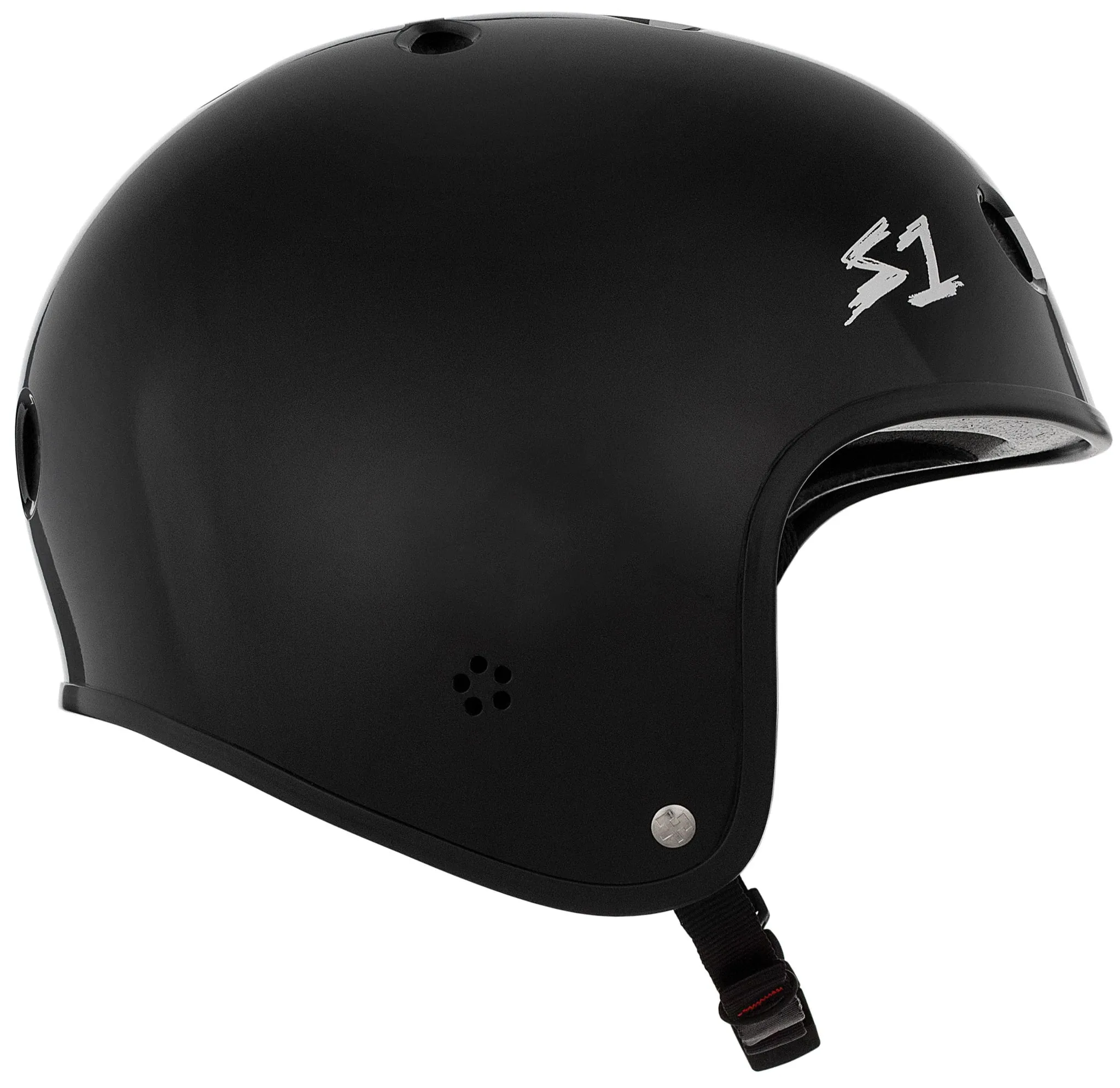 S1 Retro Lifer Helmet - Black Gloss/White Checkers