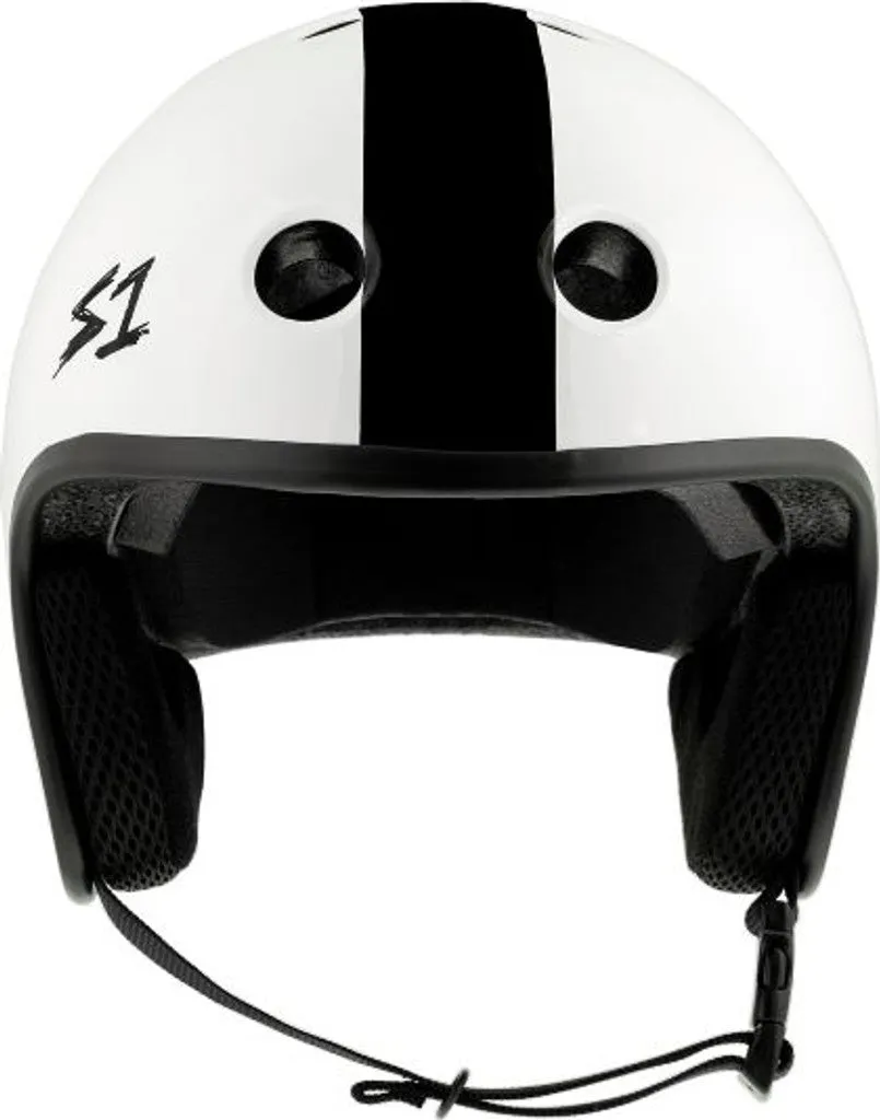 S1 Retro Lifer Helmet - White/Black Stripe - AJ Nelson