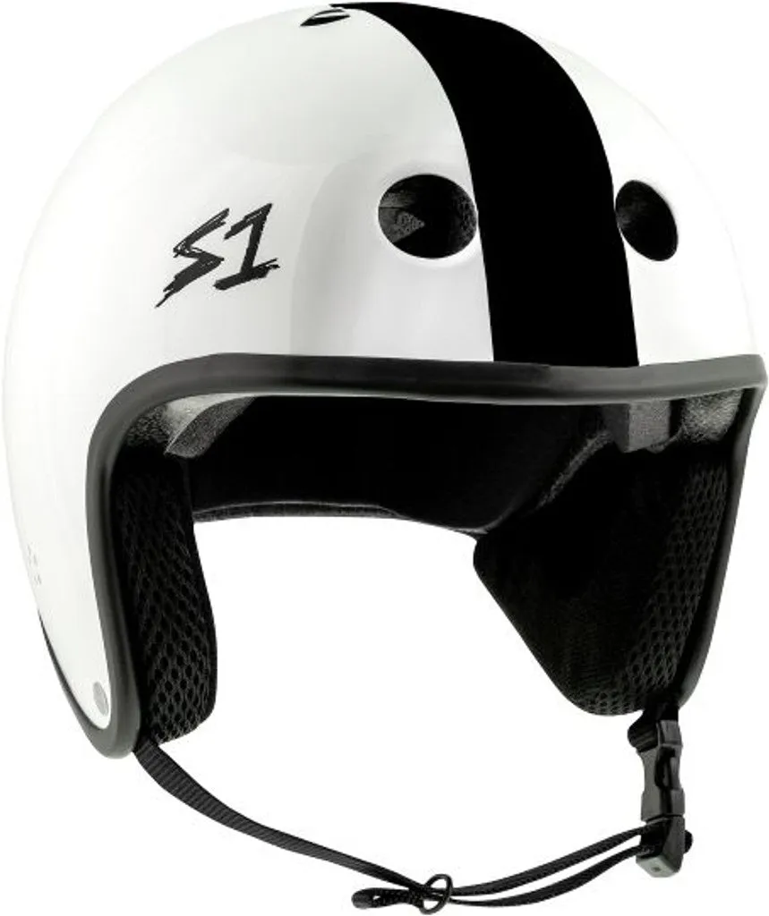 S1 Retro Lifer Helmet - White/Black Stripe - AJ Nelson