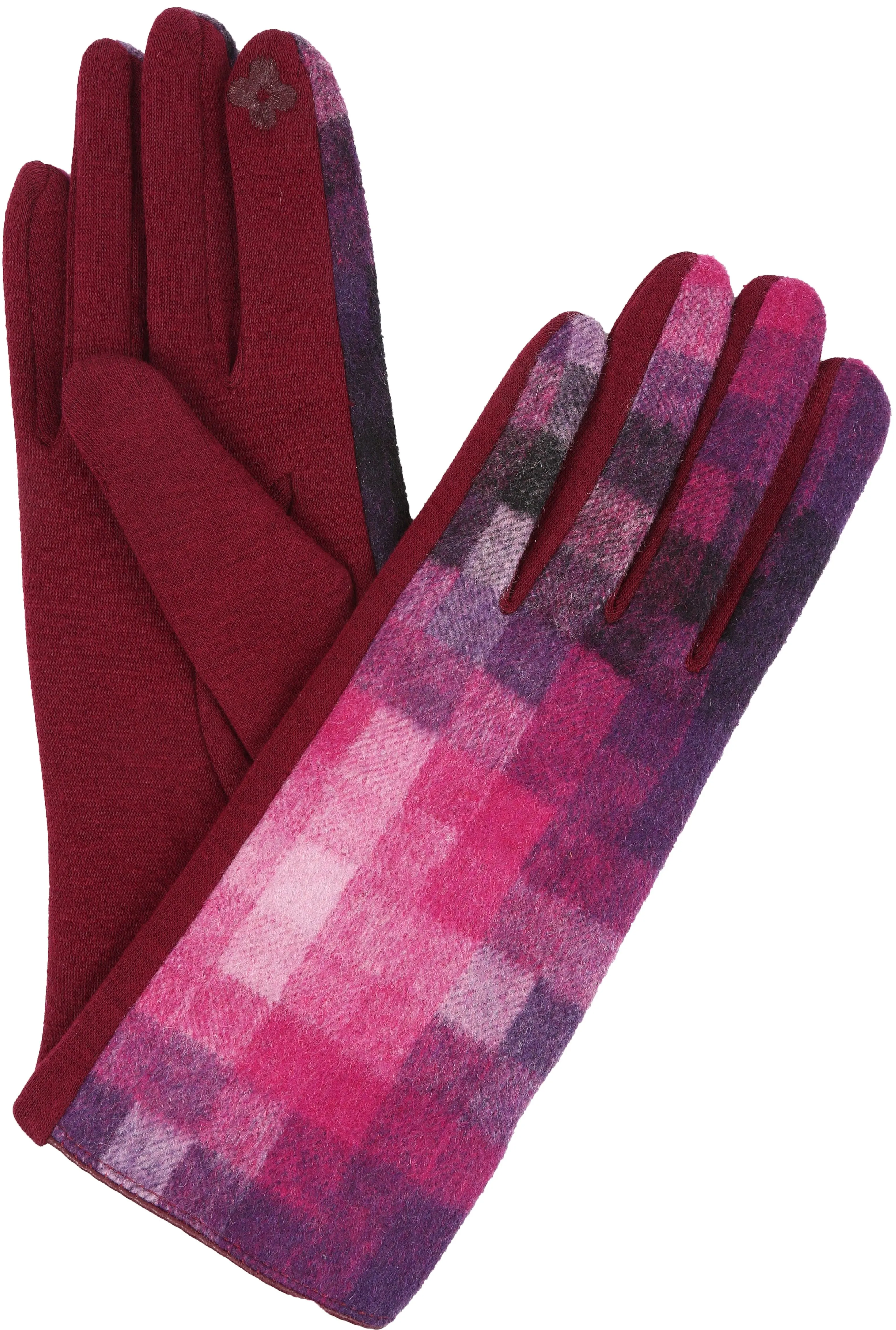 Sakkas Kade Pixel Ombre Multi Colored Patterned Warm Touch Screen Winter Gloves