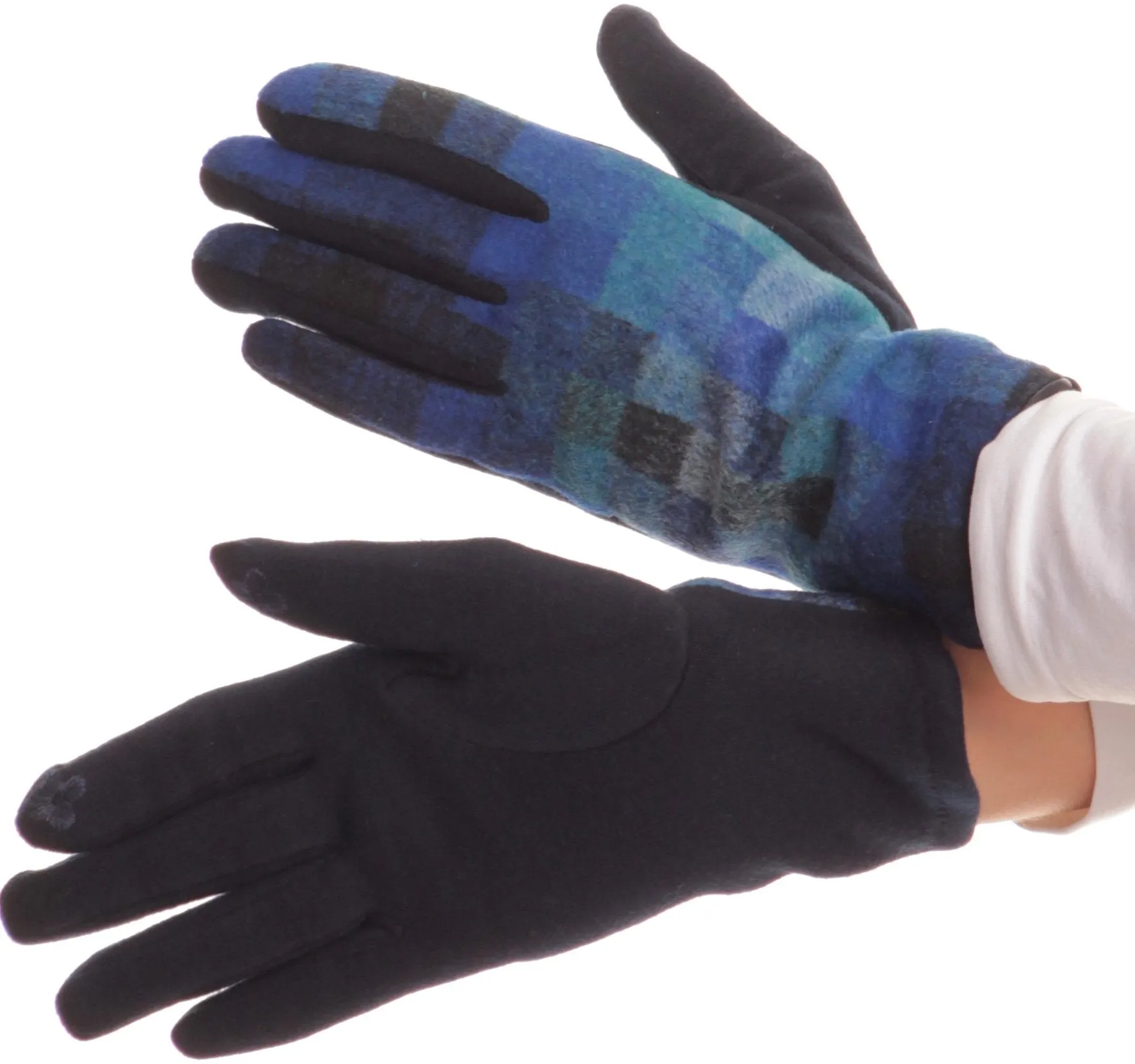 Sakkas Kade Pixel Ombre Multi Colored Patterned Warm Touch Screen Winter Gloves